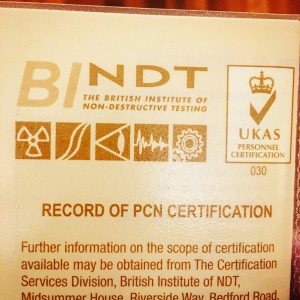 PCN Lvl II Ultrasonic Inspection certificate