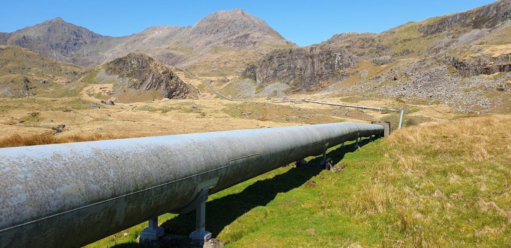 Image of the view taken up on the snowdonia mountain range whilst conducting NDT